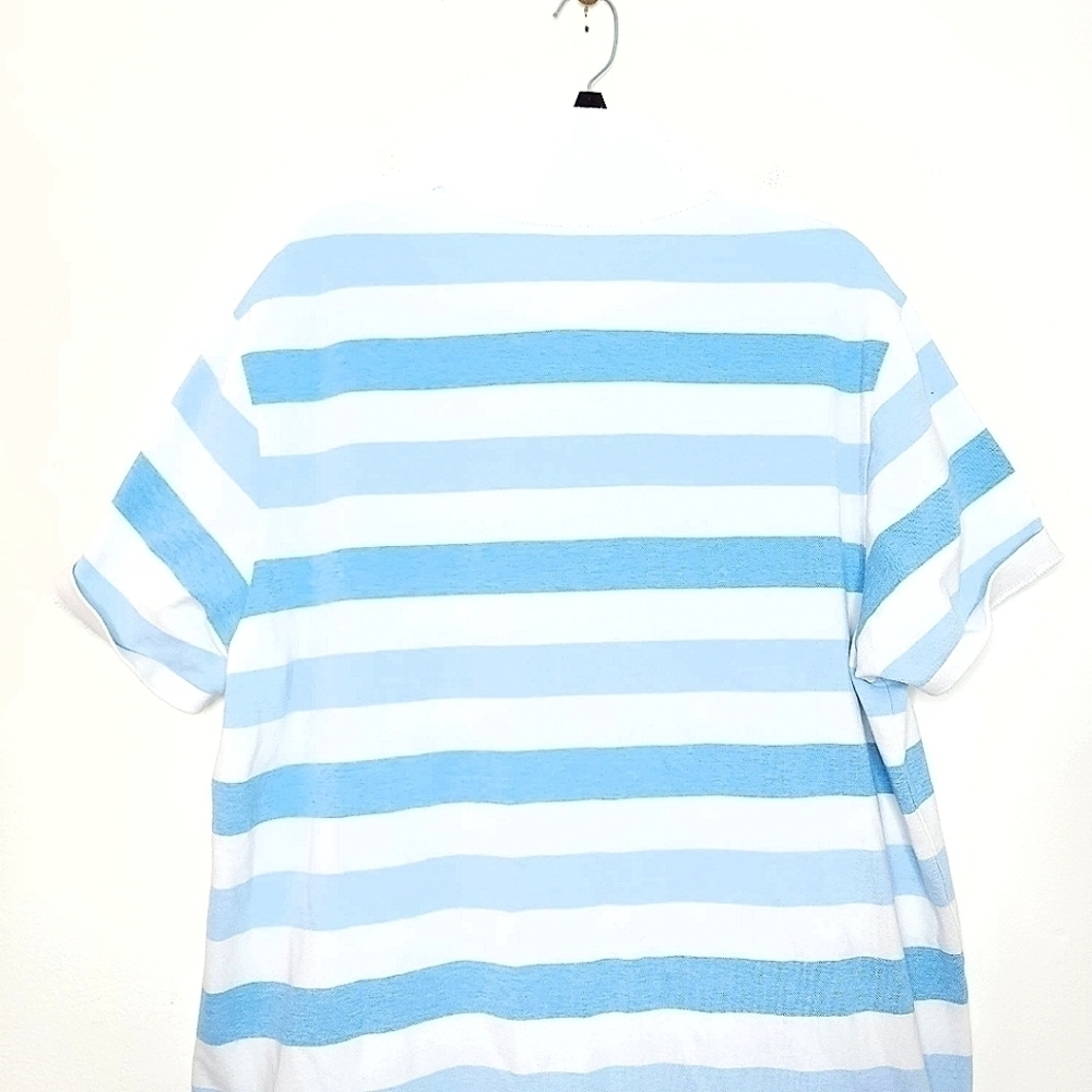 🌶️Old Navy Men’s XXL Short Sleeve Striped Collared Polo w/ Buttoned Neck - Picture 9 of 12